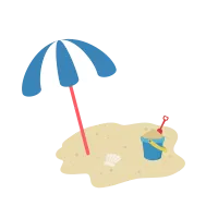 Beach Umbrella and Sand