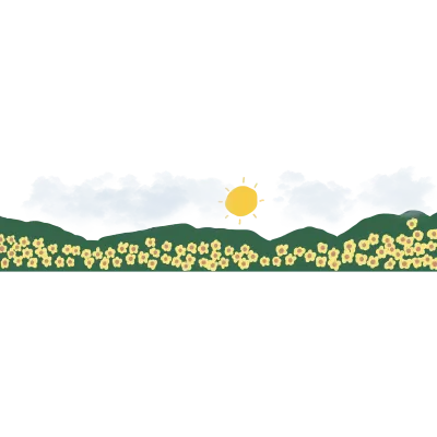 Landscape view with flowers
