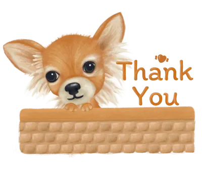 cute little brown dog saying thank you