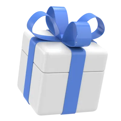 3D gift box. 3D illustration.