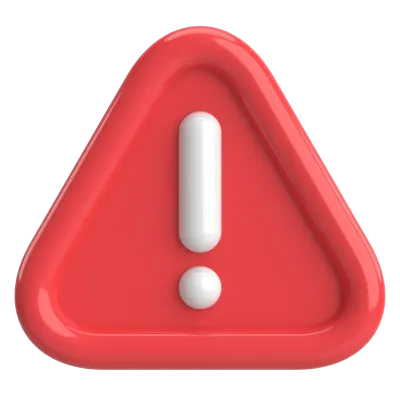 Warning sign. Exclamation mark. 3D illustration.