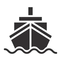 Ship Vector Solid Icon, Cruise icon illustration, Ship silhouette.