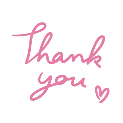Thank you pink font