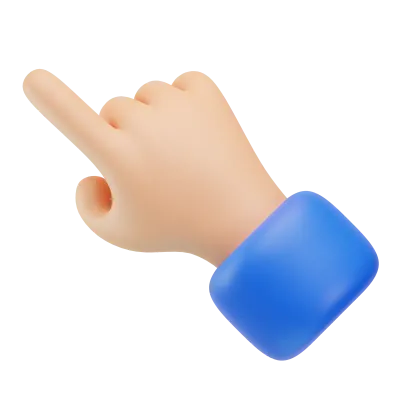 Pointing 3D Hand Gesture Icon