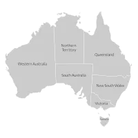 Australia map, grey regions map