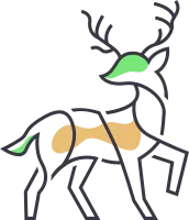 outline deer line art logo vector icon, Simple minimalist monoline deer logo design