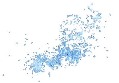 Blue water splash.3D rendering