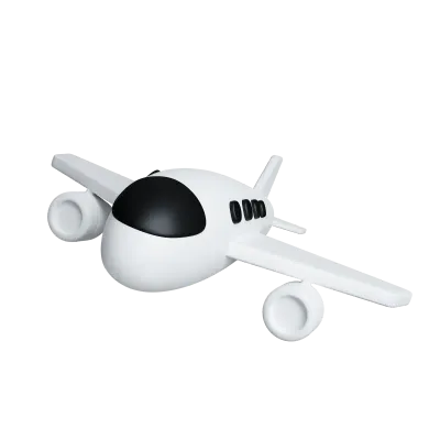3D air plane, Tourism and travel concept, minimal style, Flat . icon isolated on white background. 3