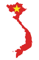 Vietnam map flag inside