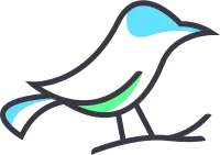 outline bird logo design,  vector line art of abstract colorful humming bird
