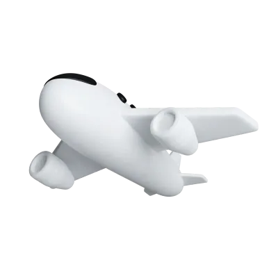 3D air plane, Tourism and travel concept, minimal style, Flat . icon isolated on white background. 3