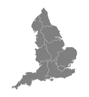 England region map, grey color