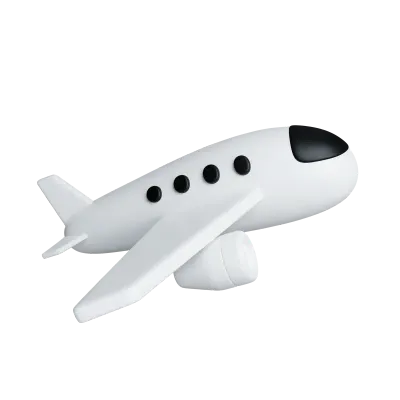 3D air plane, Tourism and travel concept, minimal style, Flat icon isolated on white background. 3d 