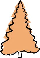 simplicity pine tree freehand drawing