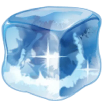 Ice cubes blue transparent element on png