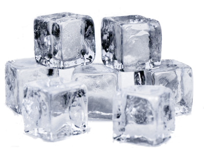Ice cubes blue transparent element on png