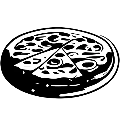 pizza vector black and white tick line artwork
