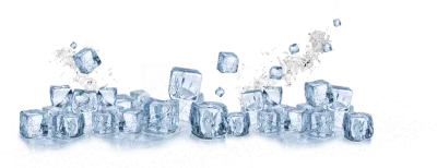 Ice cubes blue transparent element on png