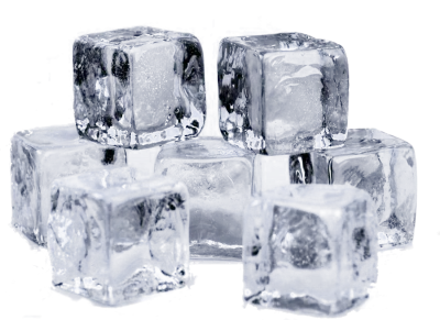 Ice cubes blue transparent element on png