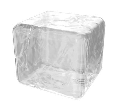 Ice cubes blue transparent element on png