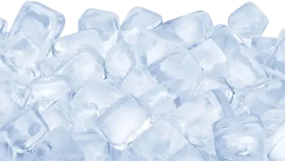 Ice cubes blue transparent element on png