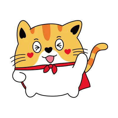 고양이,캐릭터,하트몬스터,노란고양이,하트,사랑,동물,화이팅
