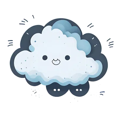 Cute Smiling Cloud with watercolor