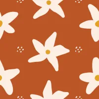 Hand drawn Abstract Floral botanical white Daisy flowers seamless pattern