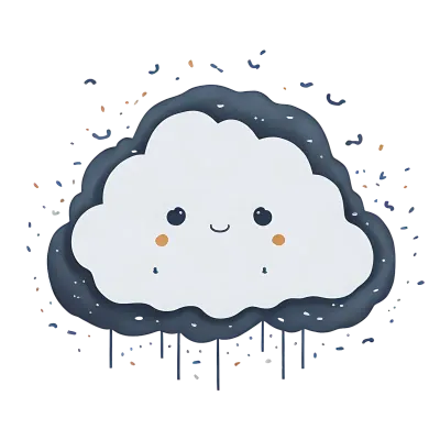 Cute Smiling Cloud with watercolor