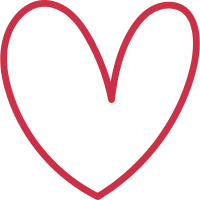 Heart line art doodle hand drawn