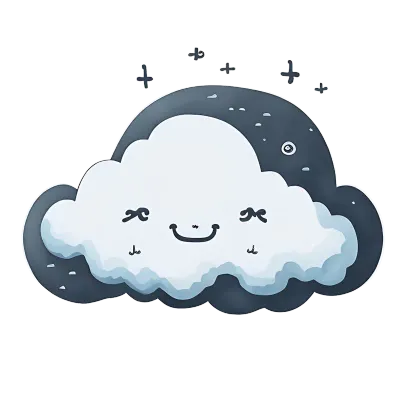 Cute Smiling Cloud with watercolor