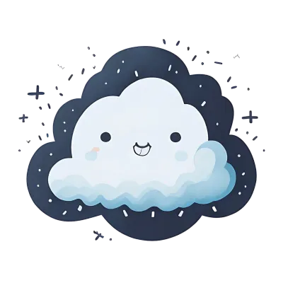 Cute Smiling Cloud with watercolor