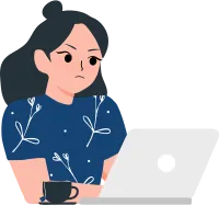 Women Working on Laptop with a Serious and Ambitious Expression