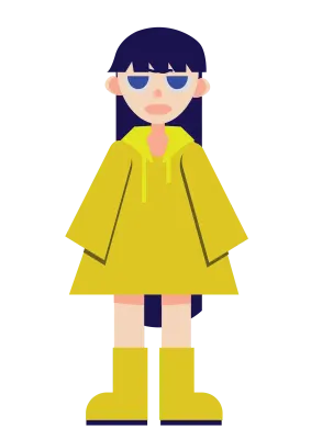 the girl with raincoat