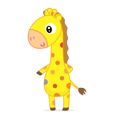 Cute giraffe cartoon, Hand drawing doodle cute giraffe