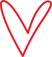 Heart line art doodle hand drawn