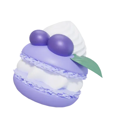 A tiny blueberry macaroon