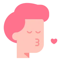 Man kissing flat icon