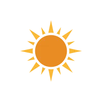flat cartoon yellow sun