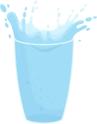 Water splash in glass clipart
