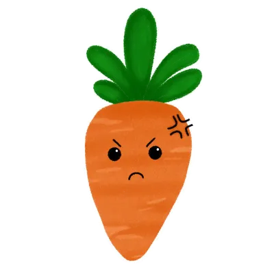 Kawaii sticker carrot angry expression
