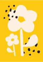 Abstract Flower Shape Poster Hand Drawn