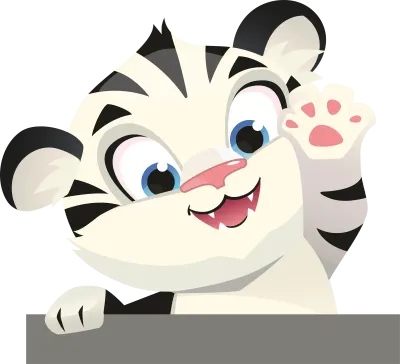 Cartoon white tiger cub clip art