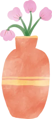 Watercolor Plant With Pottery Decoration