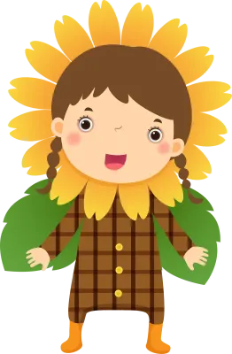 Girl wearing sunflower costume