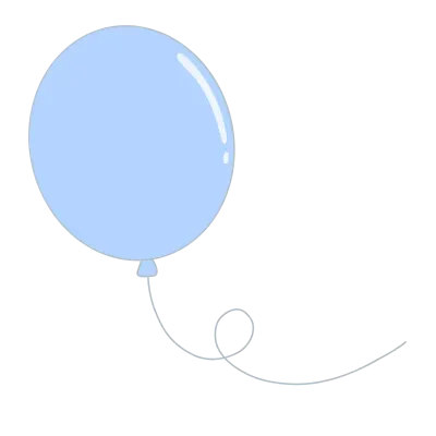 Flying blue balloon