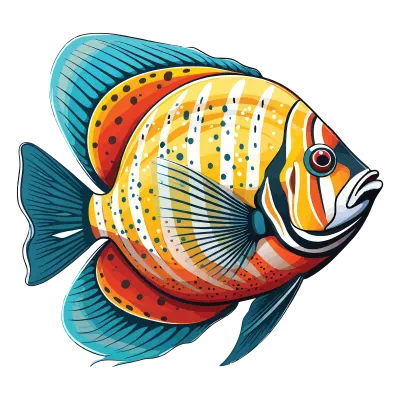 Marine Marvel Artistic Rendering of a Colorful Fish Butterflyfish