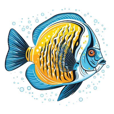 Marine Marvel Artistic Rendering of a Colorful Fish Butterflyfish