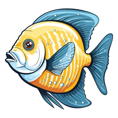 Marine Marvel Artistic Rendering of a Colorful Fish Butterflyfish