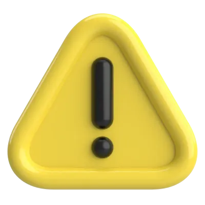 Warning sign. Exclamation mark. 3D illustration.